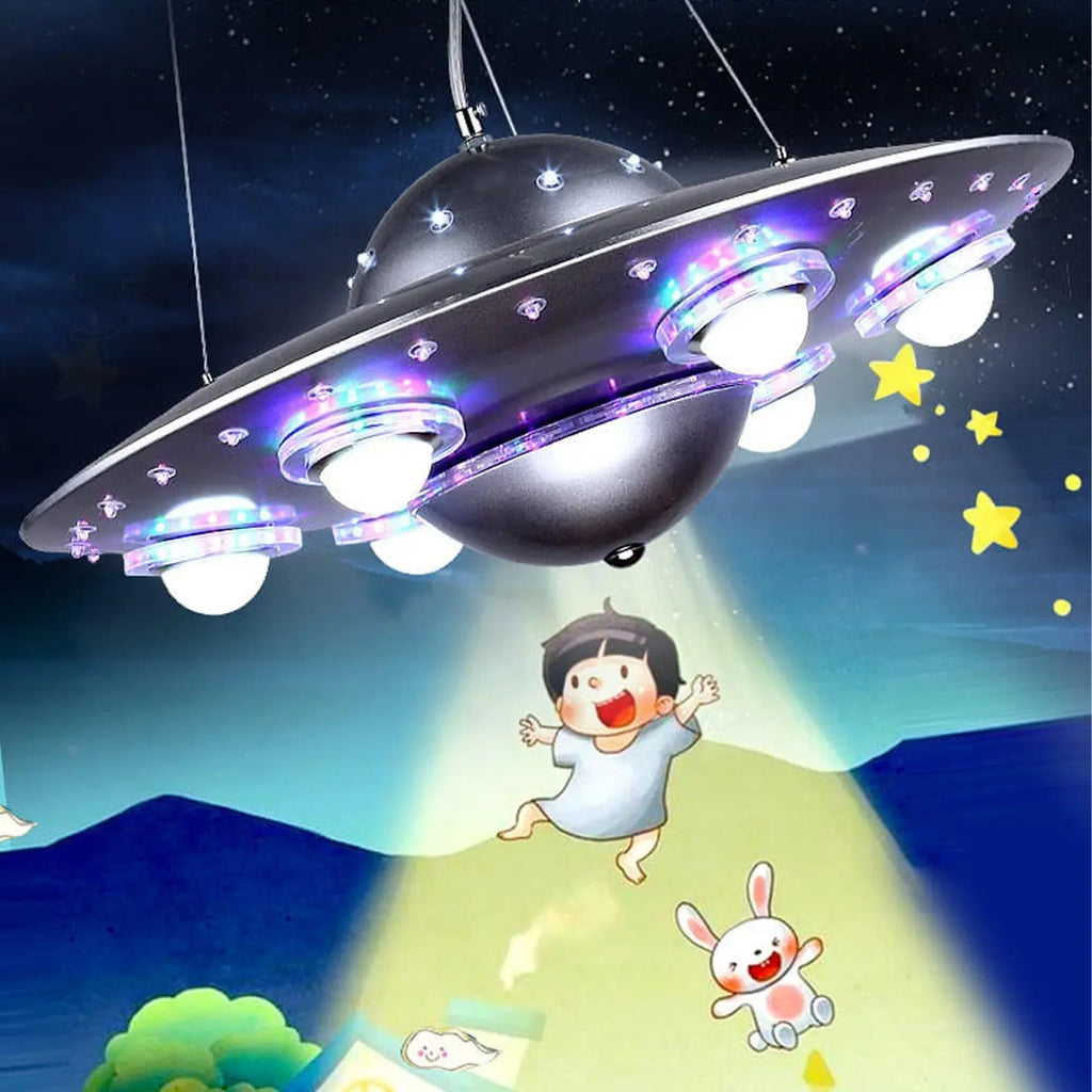 Creative Cartoon Ufo Flying Saucer LED Kids Chandelier Lumendat
