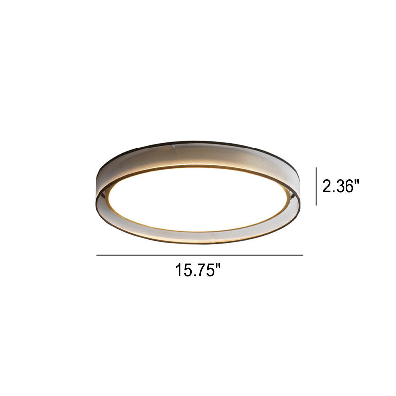 Nordic Luxury Round Fabric Brass Acrylic LED Flush Mount Ceiling Light BulbSquare