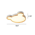Lumendat Nordic Wood Bear Shape LED Kids Flush Mount Ceiling Light Lumendat