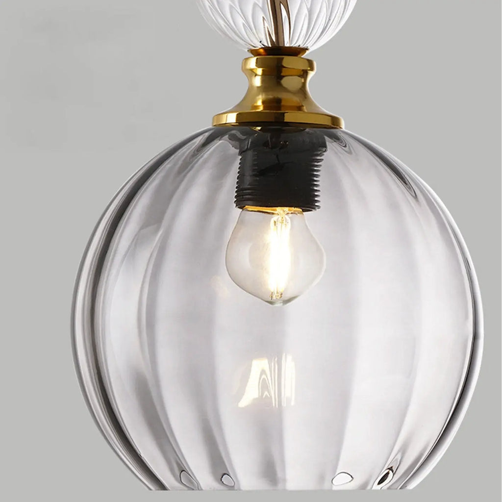 Danish Creative Stripes Glass Round 1/3 Light Chandelier Lumendat