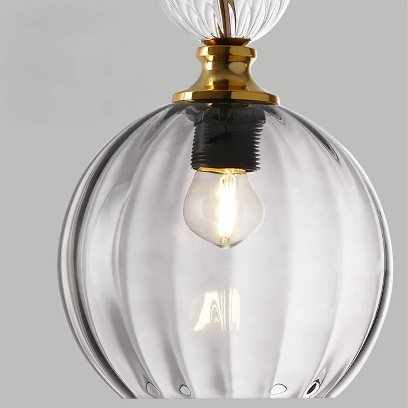 Danish Creative Stripes Glass Round 1/3 Light Chandelier Lumendat
