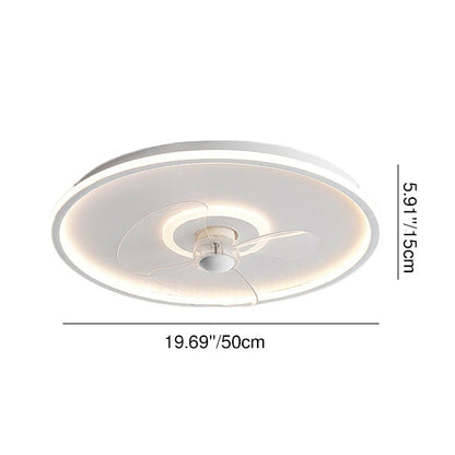 Modern Acrylic Round Minimalistic LED Flush Mount Fan Light