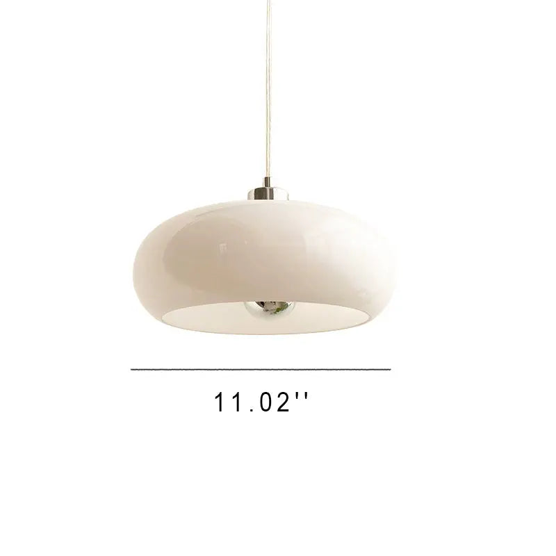 Vintage White / Orange Glass Dome 1-light Pendant Light Lumendat
