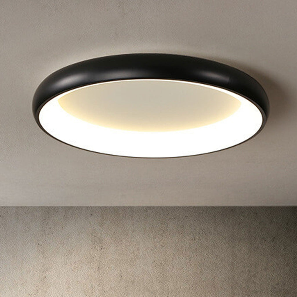 Modern Minimalist Round Aluminum Acrylic LED Flush Mount Ceiling Light Lumendat