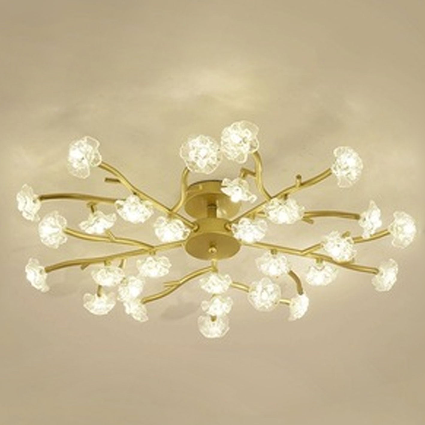 Nordic Creative Plum Blossom Tree Branch LED Semi-flush Mount Ceiling Light