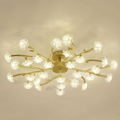 Nordic Creative Plum Blossom Tree Branch LED Semi-flush Mount Ceiling Light