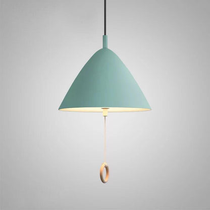 Modern Macarons Tapered Metal 1-light Pendant Lighting with Pull Ring