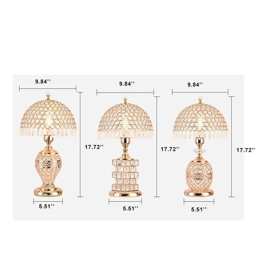 Modern Luxury Crystal Dome Shade 1-Light Table Lamp Lumendat