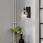 Contemporary Creative Round Skull Glass Iron 1-Light Halloween Wall Sconce Lamp For Living Room