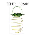 Solar Pineapple Iron Lantern LED Copper Wire Outdoor Waterproof Garden Decorative Hanging Lights Lumendat