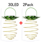 Solar Pineapple Iron Lantern LED Copper Wire Outdoor Waterproof Garden Decorative Hanging Lights Lumendat
