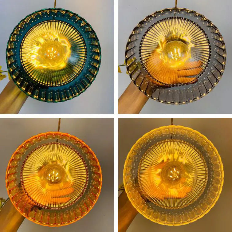 Nordic Stained Glass Dome Brass 1-light Pendant Light Lumendat