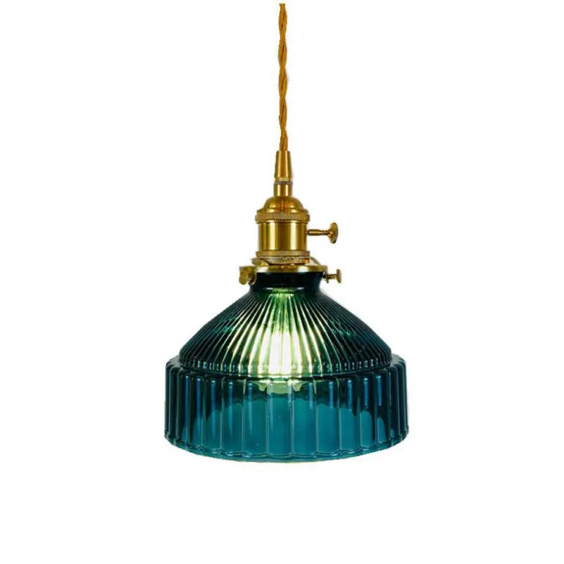 Nordic Stained Glass Dome Brass 1-light Pendant Light Lumendat