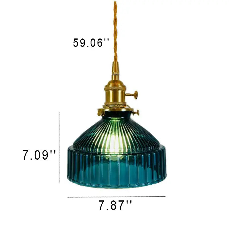 Nordic Stained Glass Dome Brass 1-light Pendant Light Lumendat