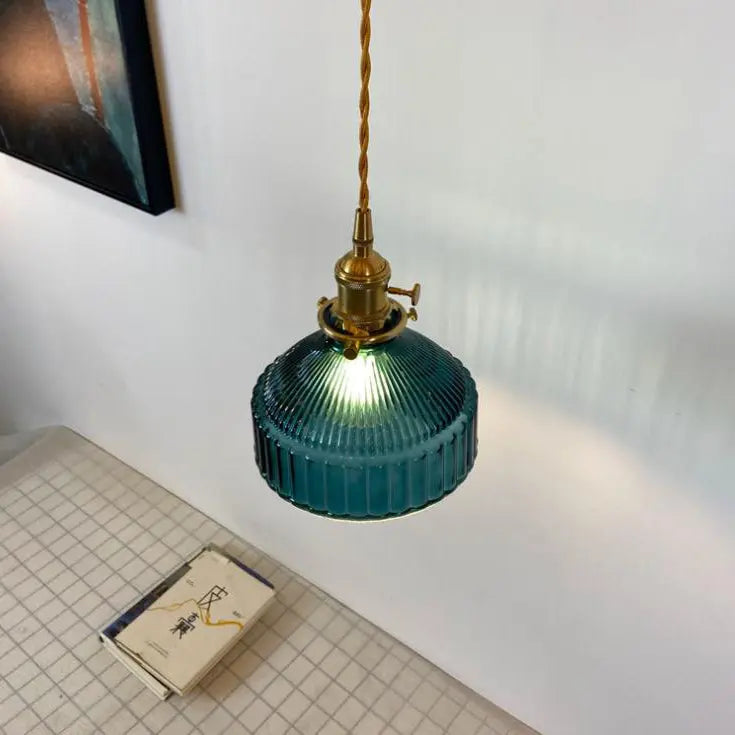 Nordic Stained Glass Dome Brass 1-light Pendant Light Lumendat