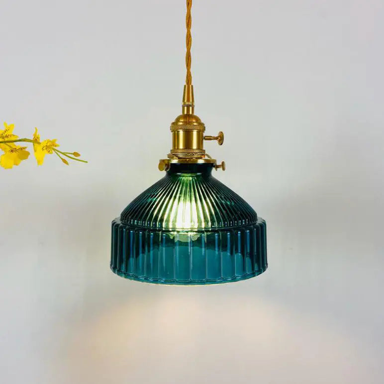 Nordic Stained Glass Dome Brass 1-light Pendant Light Lumendat