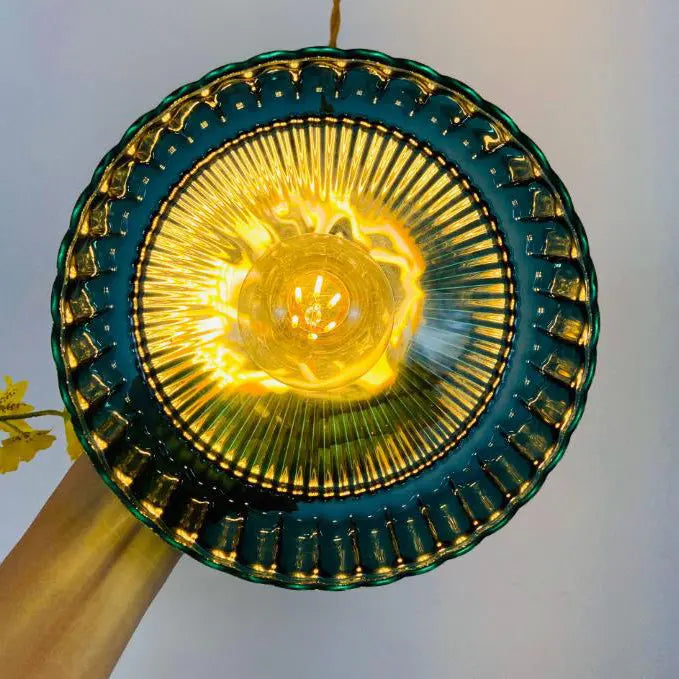 Nordic Stained Glass Dome Brass 1-light Pendant Light Lumendat