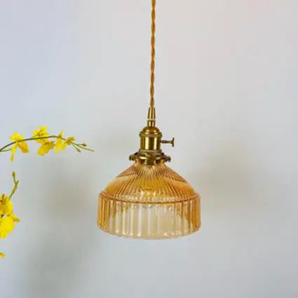 Nordic Stained Glass Dome Brass 1-light Pendant Light Lumendat