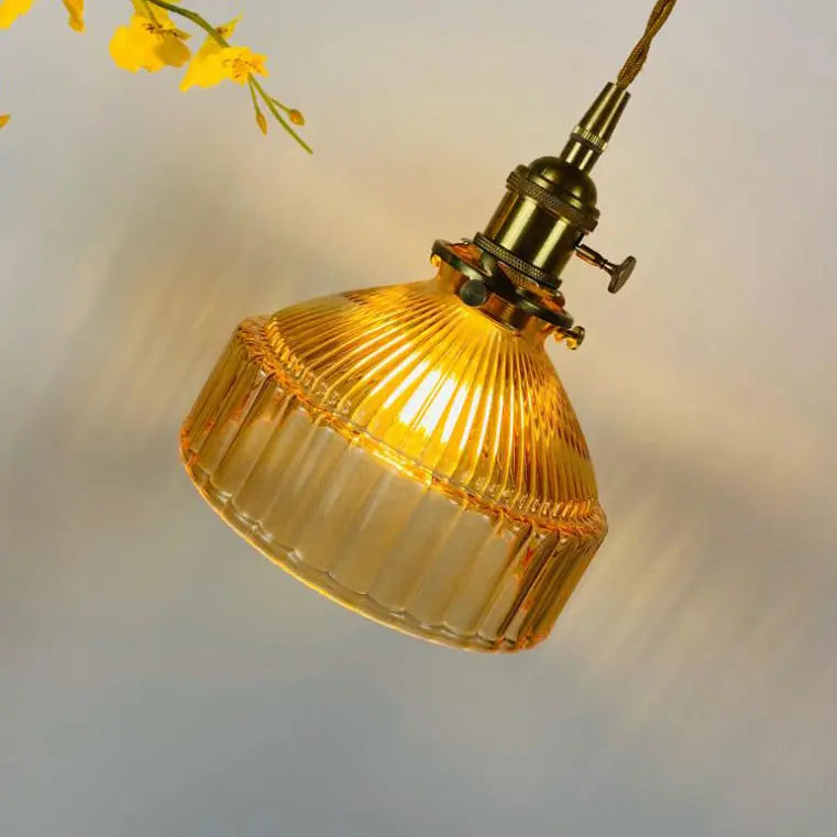 Nordic Stained Glass Dome Brass 1-light Pendant Light Lumendat
