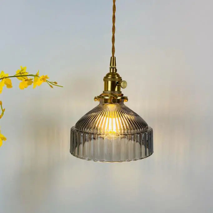 Nordic Stained Glass Dome Brass 1-light Pendant Light Lumendat