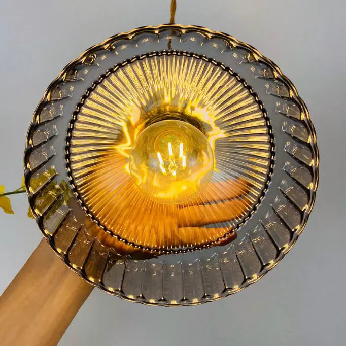 Nordic Stained Glass Dome Brass 1-light Pendant Light Lumendat