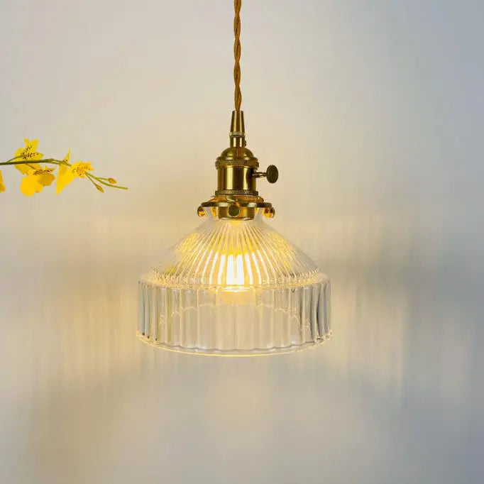 Nordic Stained Glass Dome Brass 1-light Pendant Light Lumendat