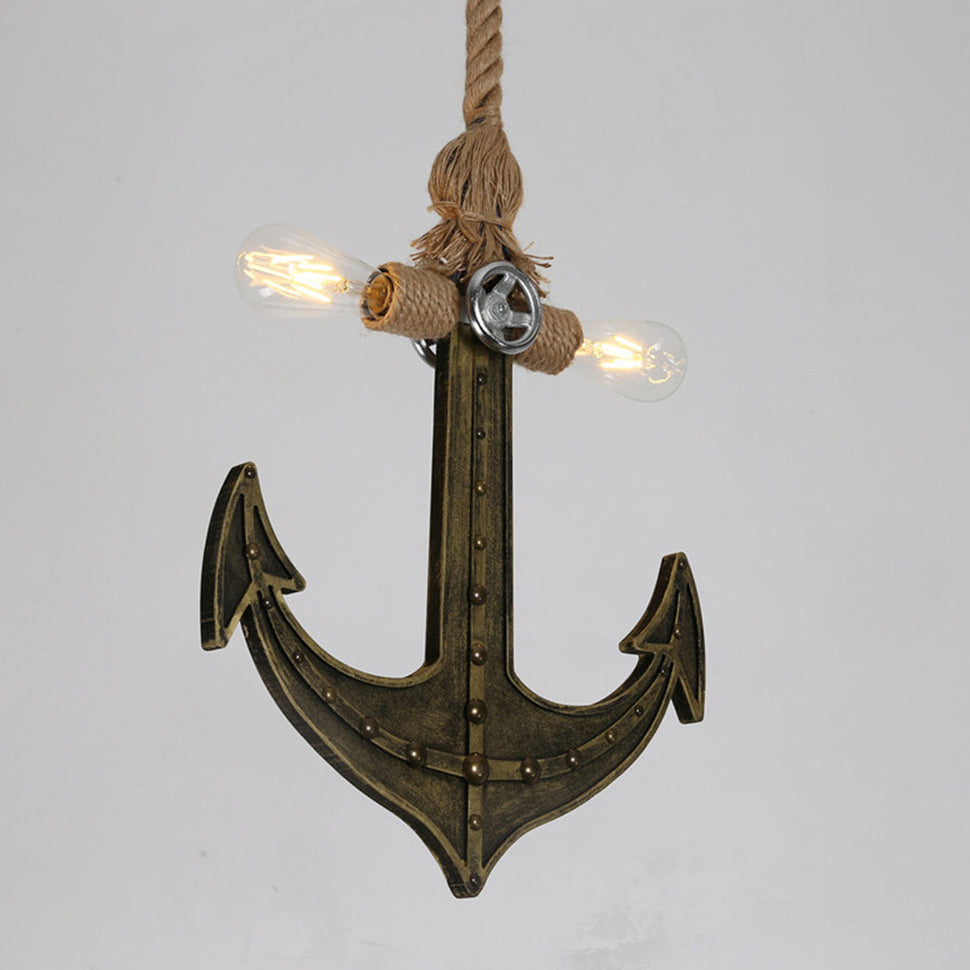 Industrial Iron Retro Anchor Shape 2-Light Pendant Light