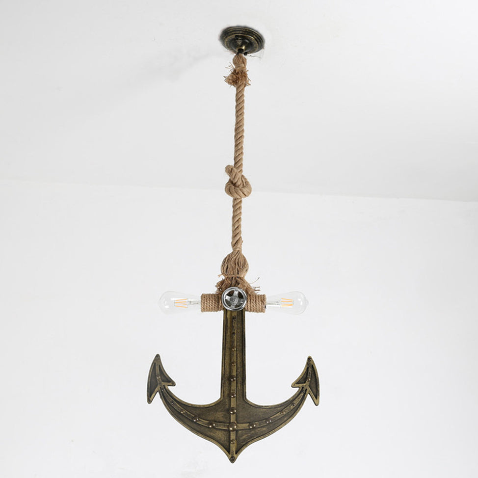 Industrial Iron Retro Anchor Shape 2-Light Pendant Light