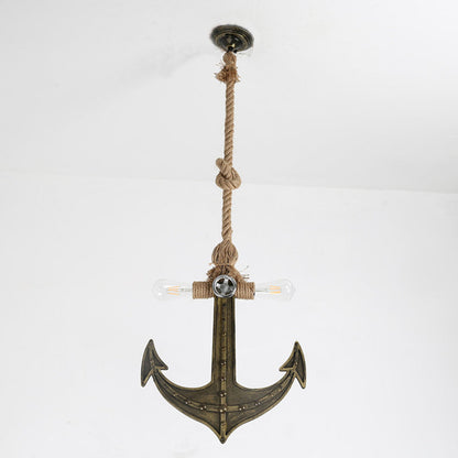 Industrial Iron Retro Anchor Shape 2-Light Pendant Light