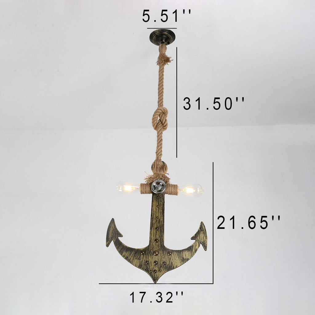 Industrial Iron Retro Anchor Shape 2-Light Pendant Light