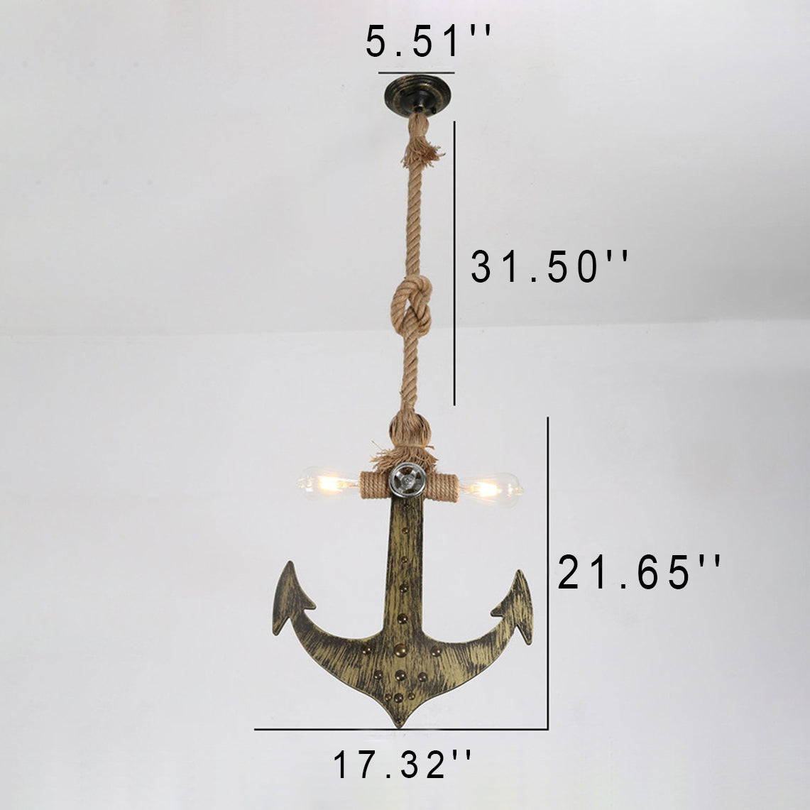 Industrial Iron Retro Anchor Shape 2-Light Pendant Light