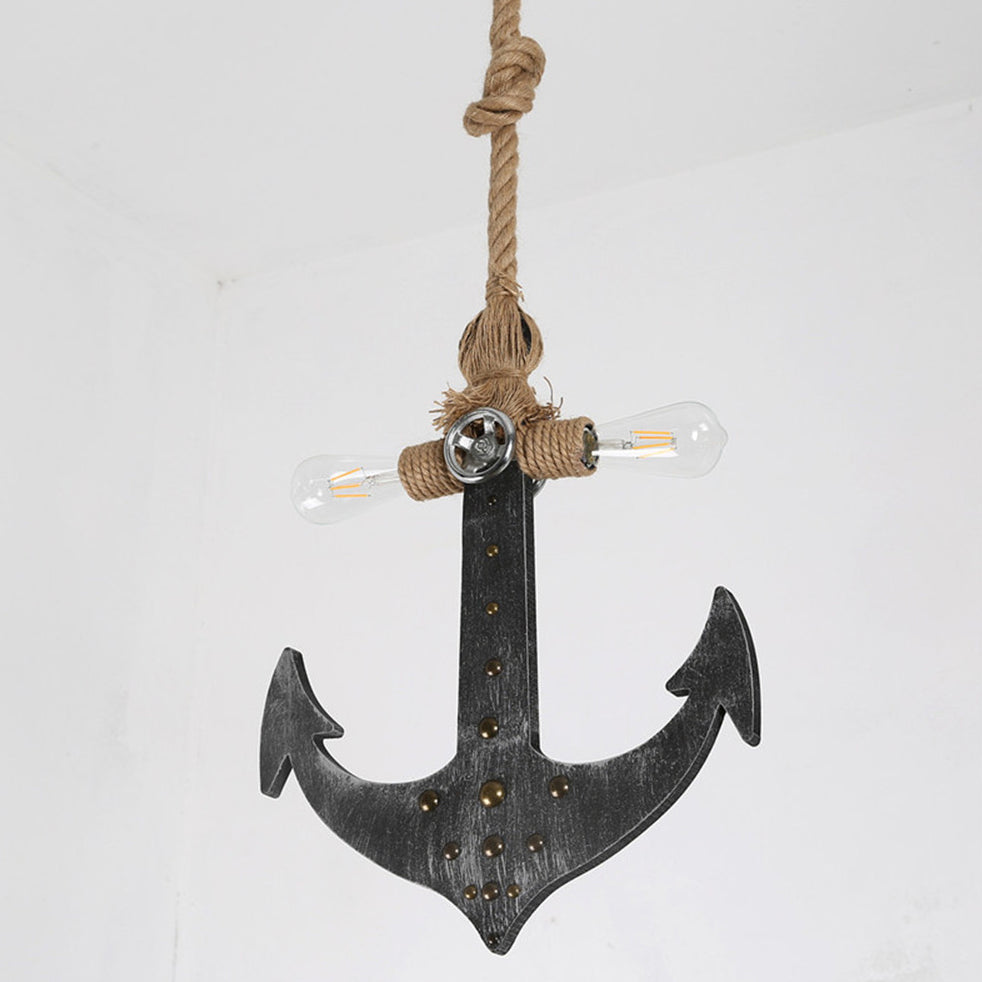 Industrial Iron Retro Anchor Shape 2-Light Pendant Light