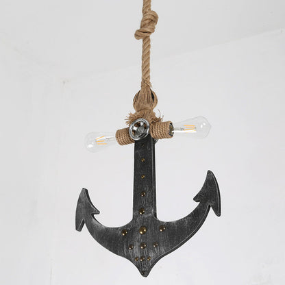 Industrial Iron Retro Anchor Shape 2-Light Pendant Light