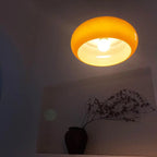 Vintage White / Orange Glass Dome 1-light Pendant Light Lumendat