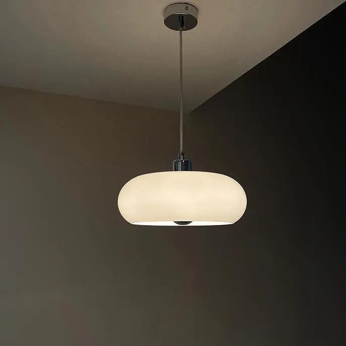Vintage White / Orange Glass Dome 1-light Pendant Light modern luxury lighting fixture