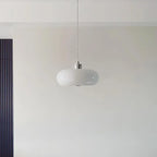 Vintage White / Orange Glass Dome 1-light Pendant Light Lumendat