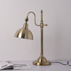 Industrial Retro Gold Iron Long Arm 1-Light LED Table Lamp Lumendat