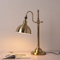 Industrial Retro Gold Iron Long Arm 1-Light LED Table Lamp Lumendat