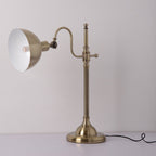 Industrial Retro Gold Iron Long Arm 1-Light LED Table Lamp Lumendat