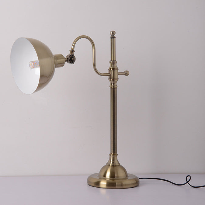 Industrial Retro Gold Iron Long Arm 1-Light LED Table Lamp Lumendat