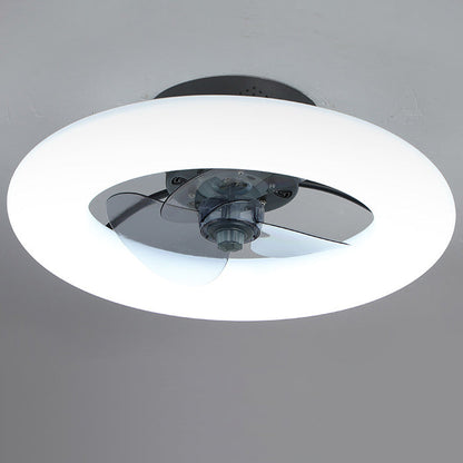Modern Creative Circle LED Semi-Flush Mount Ceiling Fan Light