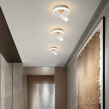 Contemporary Industrial Iron Barrel Spotlight 1-light Flush Mount Light