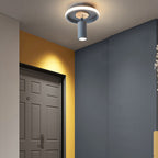 Contemporary Industrial Iron Barrel Spotlight 1-light Flush Mount Light