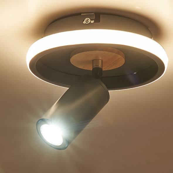 Contemporary Industrial Iron Barrel Spotlight 1-light Flush Mount Light