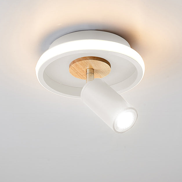 Contemporary Industrial Iron Barrel Spotlight 1-light Flush Mount Light