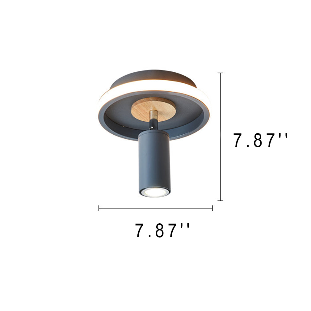 Contemporary Industrial Iron Barrel Spotlight 1-light Flush Mount Light