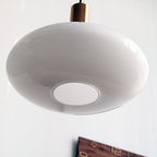 Nordic Milky White Glass Flat Round 1-light Pendant Light BulbSquare
