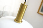 Nordic Milky White Glass Flat Round 1-light Pendant Light BulbSquare