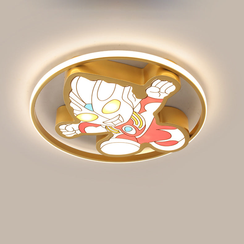 Lumendat Creative Cartoon Ultraman Round LED Flush Mount Ceiling Light Lumendat
