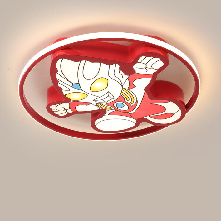 Lumendat Creative Cartoon Ultraman Round LED Flush Mount Ceiling Light Lumendat